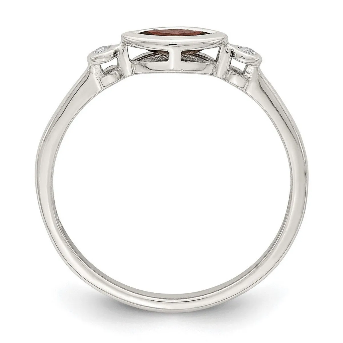 Curata 925 Sterling Silver Polished Garnet and White Topaz Ring sold by Zulily product image thumbnail 2