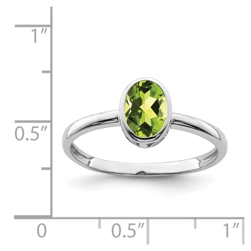 Curata 925 Sterling Silver Polished .85ctw Peridot Oval Ring sold by Zulily