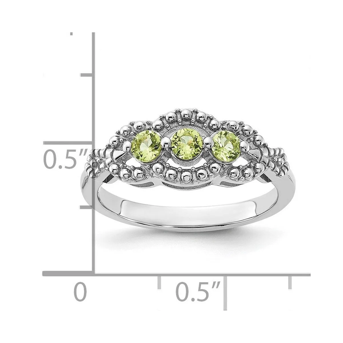 Curata 925 Sterling Silver Antiqued Beaded Peridot Ring sold by Zulily product image thumbnail 5