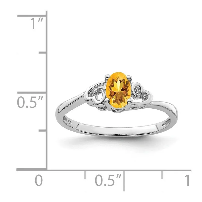 Curata 925 Sterling Silver Dainty Citrine Heart Engagement Ring sold by Zulily