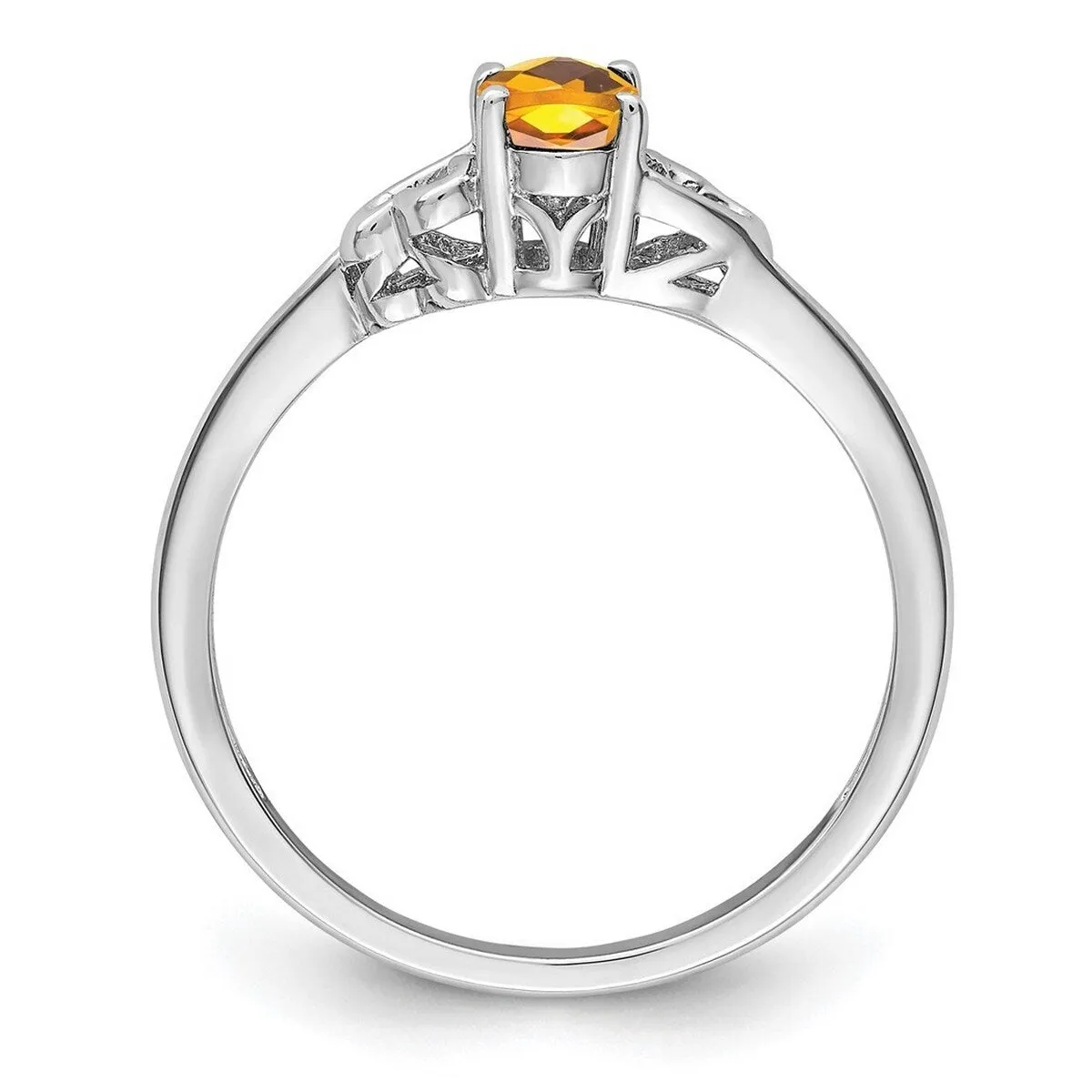 Curata 925 Sterling Silver Dainty Citrine Heart Engagement Ring sold by Zulily product image thumbnail 3