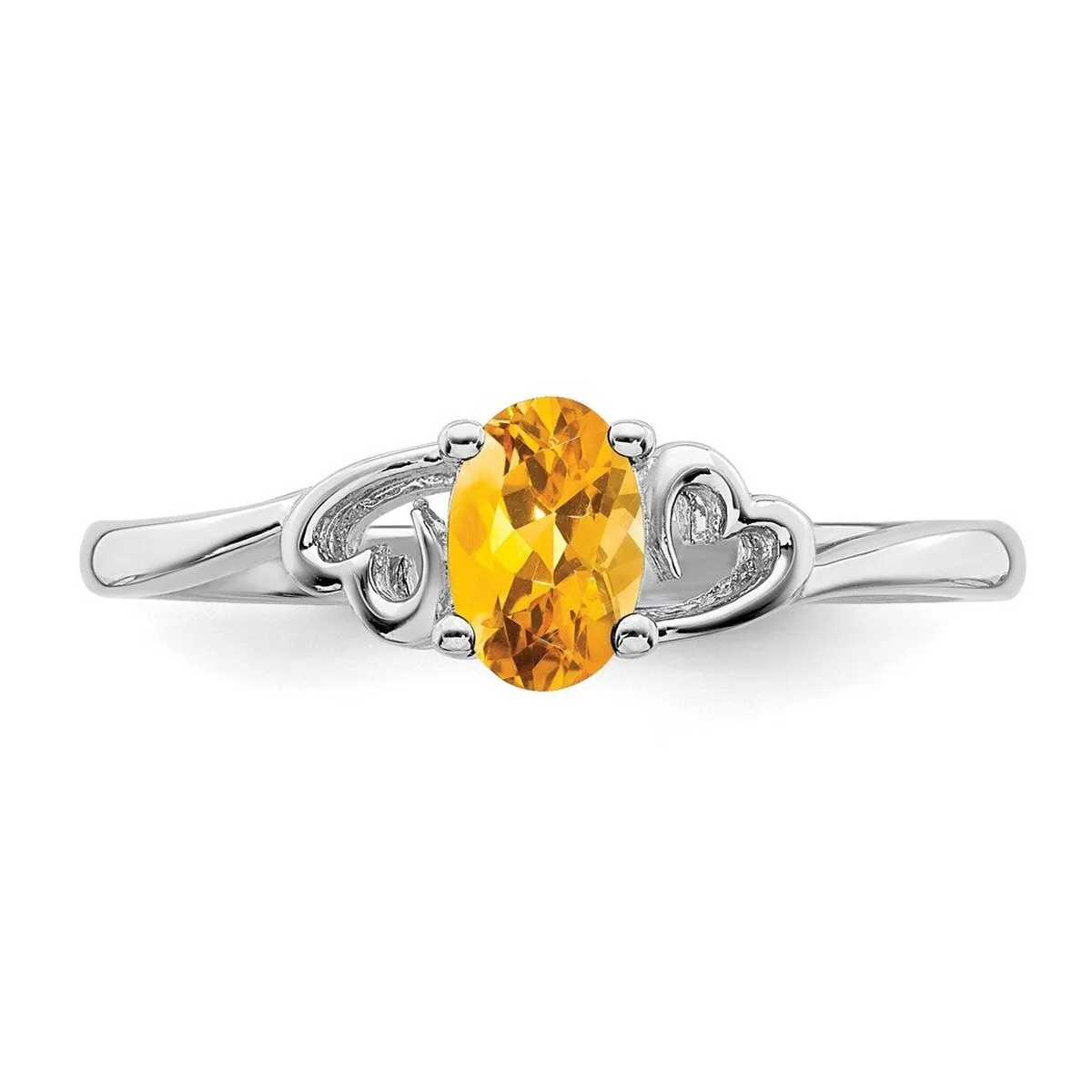 Curata 925 Sterling Silver Dainty Citrine Heart Engagement Ring sold by Zulily product image thumbnail 4
