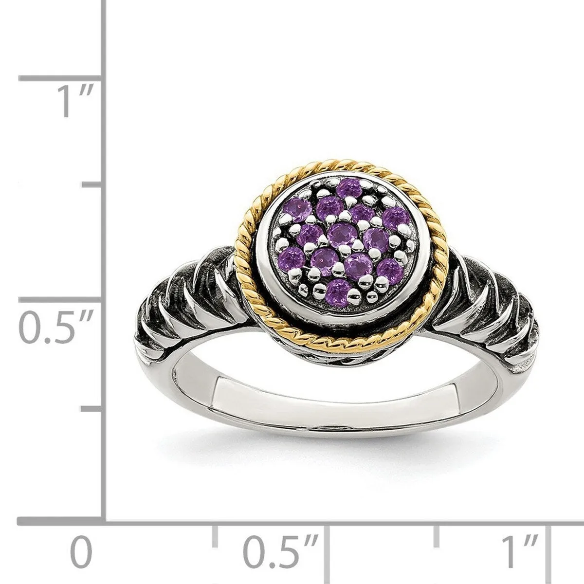 Curata 925 Sterling Silver 14k Accent Amethyst Ring sold by Zulily product image thumbnail 4