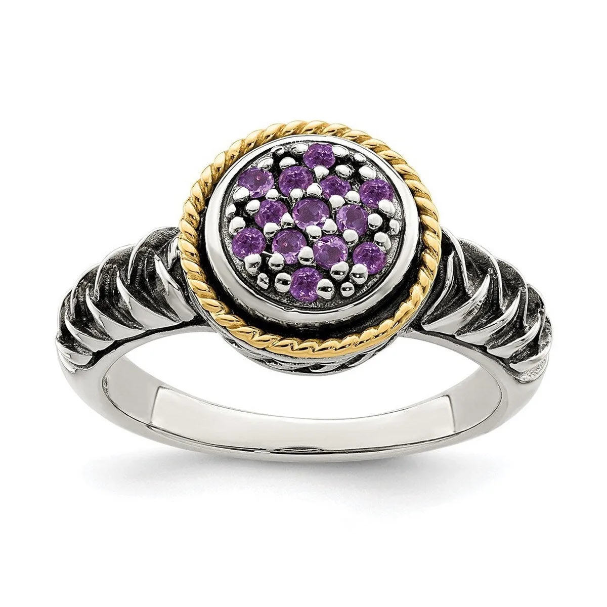 Curata 925 Sterling Silver 14k Accent Amethyst Ring sold by Zulily
