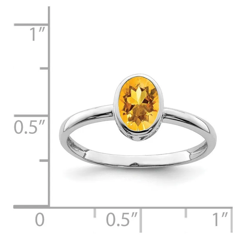Curata 925 Sterling Silver Polished .8ctw Citrine Oval Ring sold by Zulily