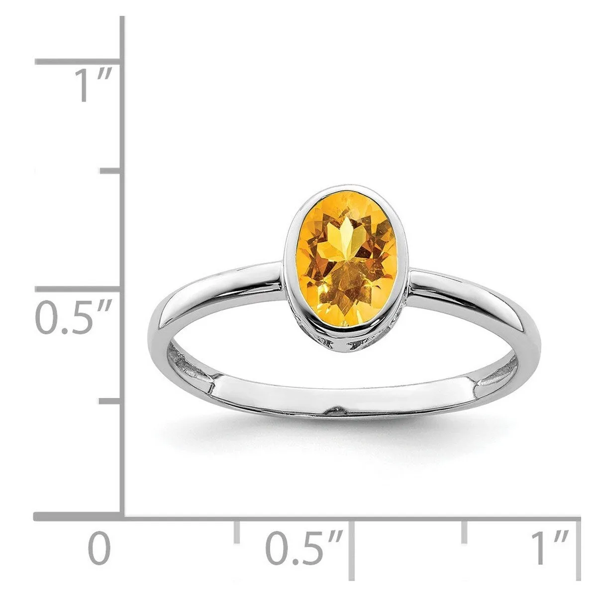 Curata 925 Sterling Silver Polished .8ctw Citrine Oval Ring sold by Zulily
