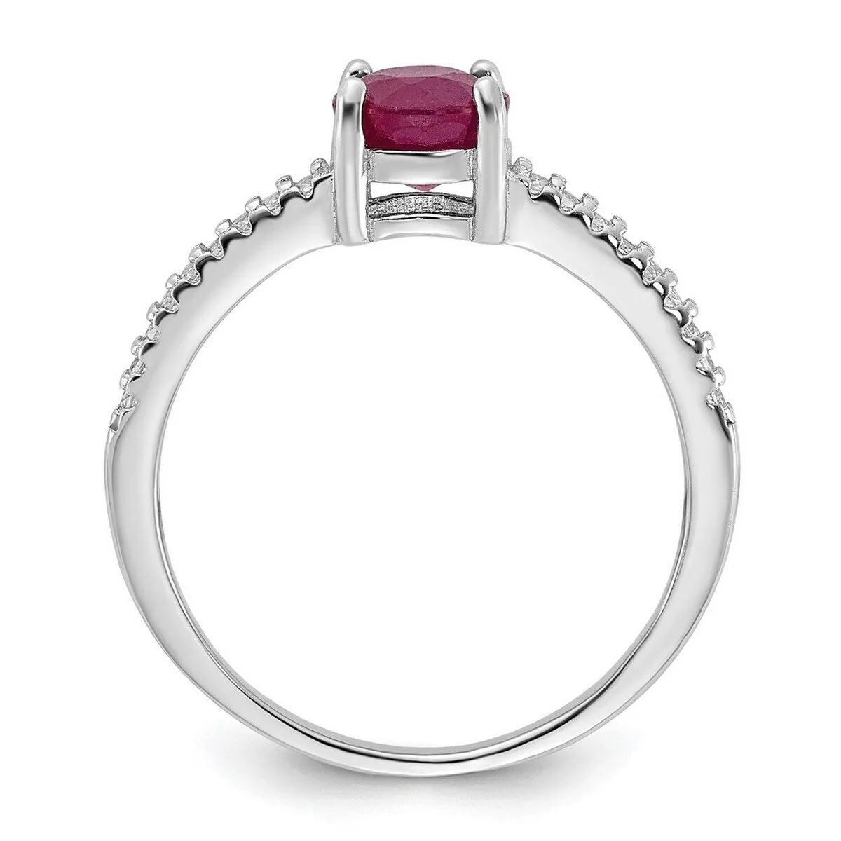Curata 925 Sterling Silver 1.43ct Genuine Ruby and .12wt White Topaz Ring sold by Zulily product image thumbnail 2