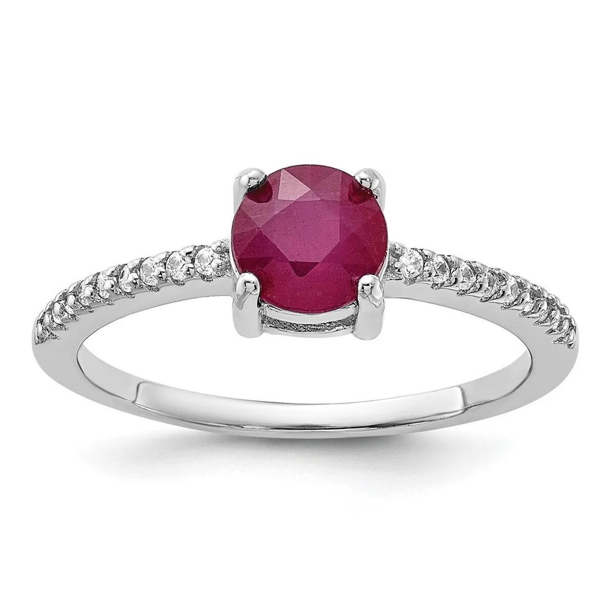 Curata 925 Sterling Silver 1.43ct Genuine Ruby and .12wt White Topaz Ring sold by Zulily product image thumbnail 4