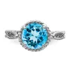 Curata 925 Sterling Silver Blue Topaz Pear Twisted Ring sold by Zulily