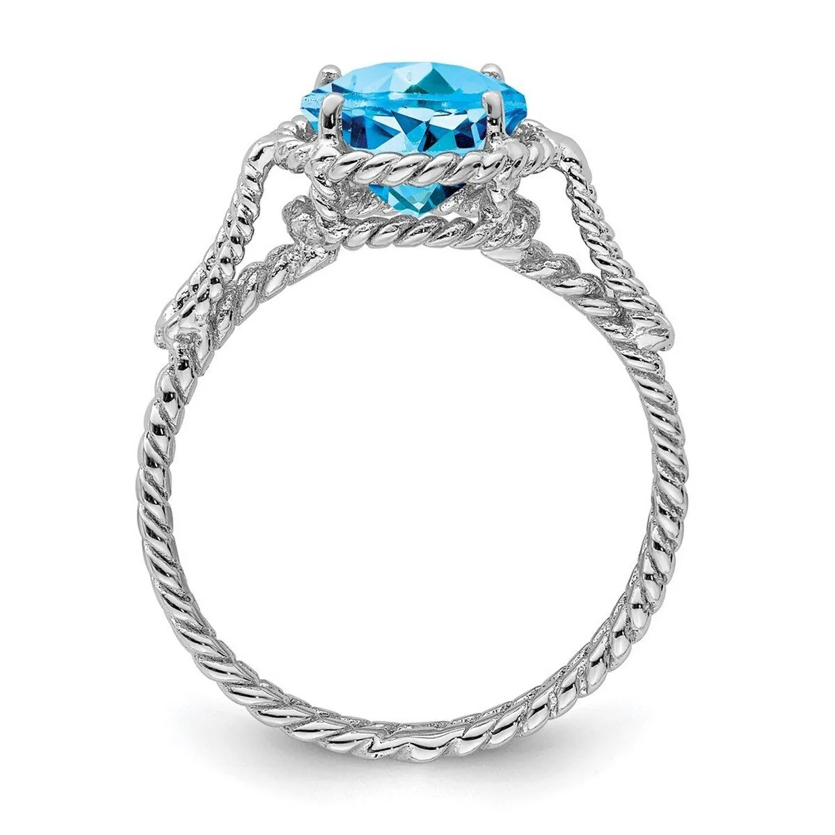 Curata 925 Sterling Silver Blue Topaz Pear Twisted Ring sold by Zulily product image thumbnail 3