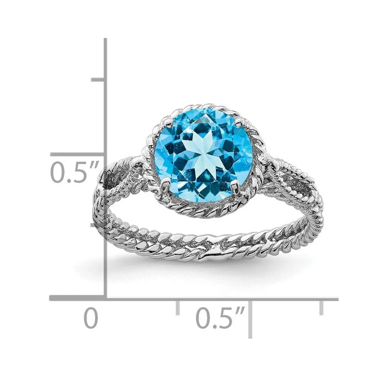 Curata 925 Sterling Silver Blue Topaz Pear Twisted Ring sold by Zulily