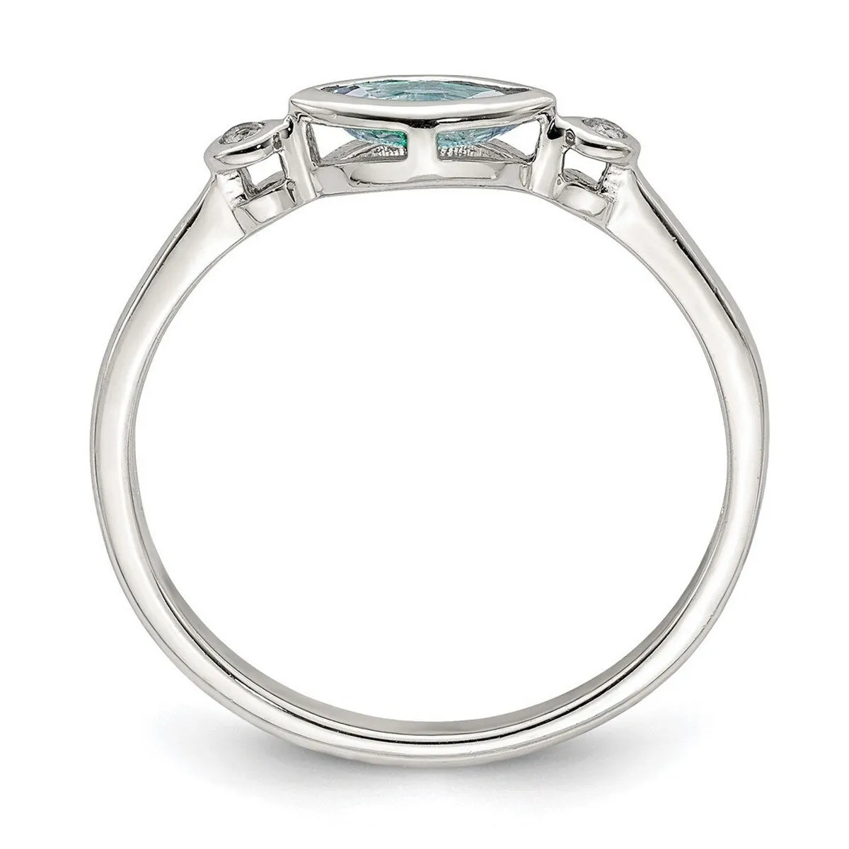 Curata 925 Sterling Silver Aquamarine and White Topaz Ring sold by Zulily product image thumbnail 4