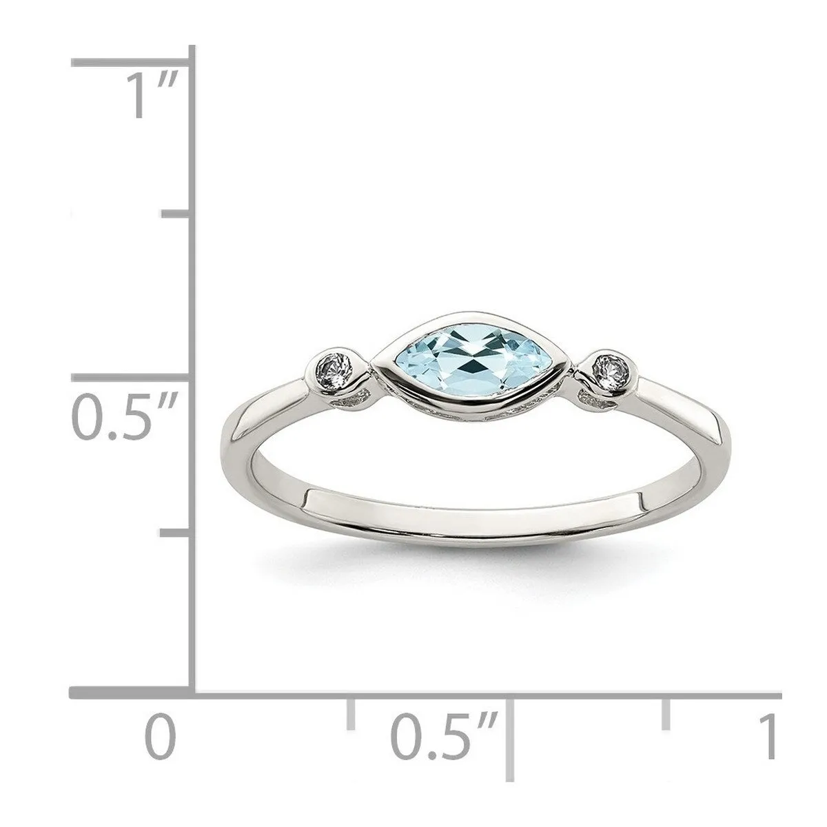 Curata 925 Sterling Silver Aquamarine and White Topaz Ring sold by Zulily product image thumbnail 2