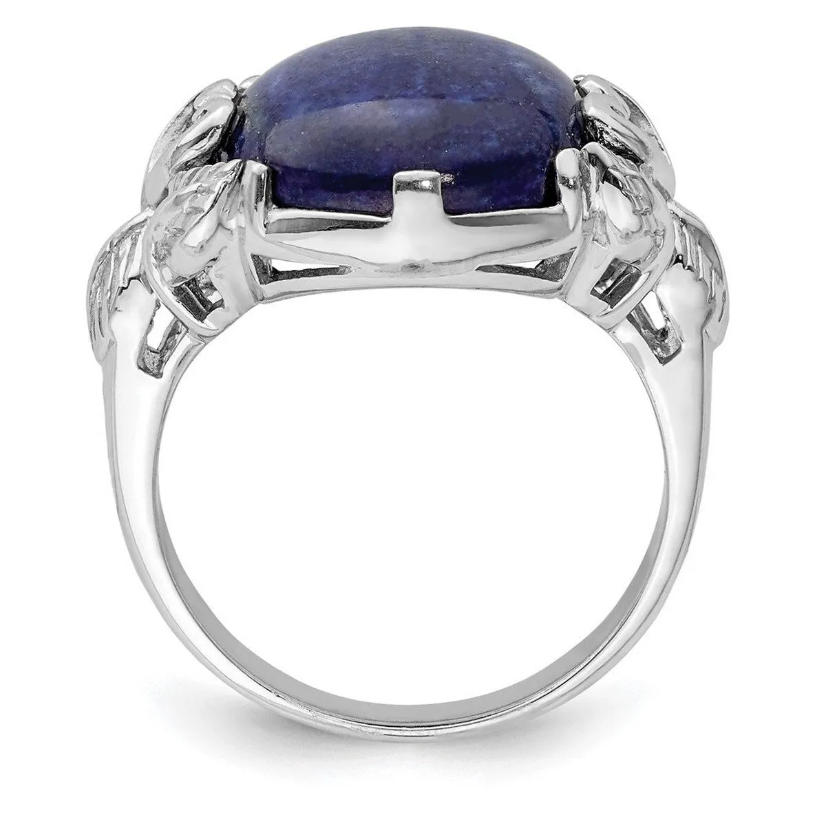 Curata 925 Sterling Silver Rhodium Plated Lapis Lazuli Rope Ring sold by Zulily
