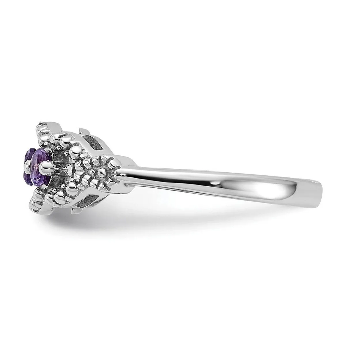Curata 925 Sterling Silver Antiqued Beaded Amethyst Ring sold by Zulily product image thumbnail 4
