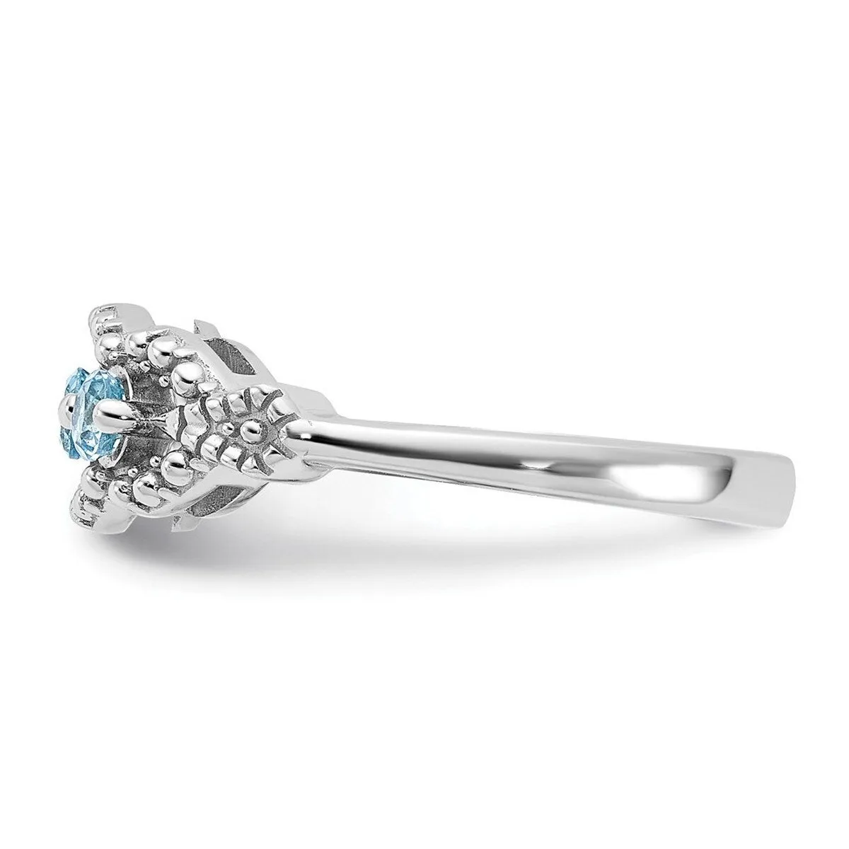 Curata 925 Sterling Silver Antiqued Beaded Blue Topaz Ring sold by Zulily product image thumbnail 2