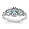Curata 925 Sterling Silver Antiqued Beaded Blue Topaz Ring sold by Zulily