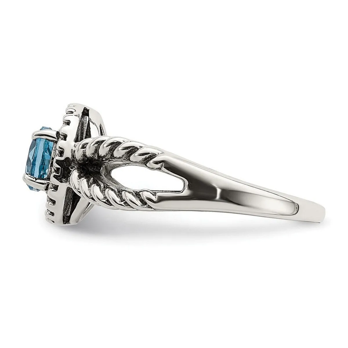 Curata 925 Sterling Silver 14k Accent Light Swiss Blue Topaz Ring sold by Zulily product image thumbnail 4