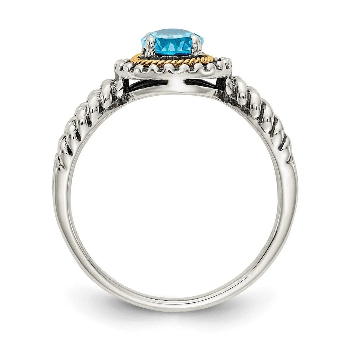 Curata 925 Sterling Silver 14k Accent Light Swiss Blue Topaz Ring sold by Zulily product image thumbnail 5