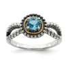 Curata 925 Sterling Silver 14k Accent Light Swiss Blue Topaz Ring sold by Zulily