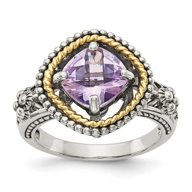 Curata 925 Sterling Silver 14k Pink Amethyst Ring sold by Zulily