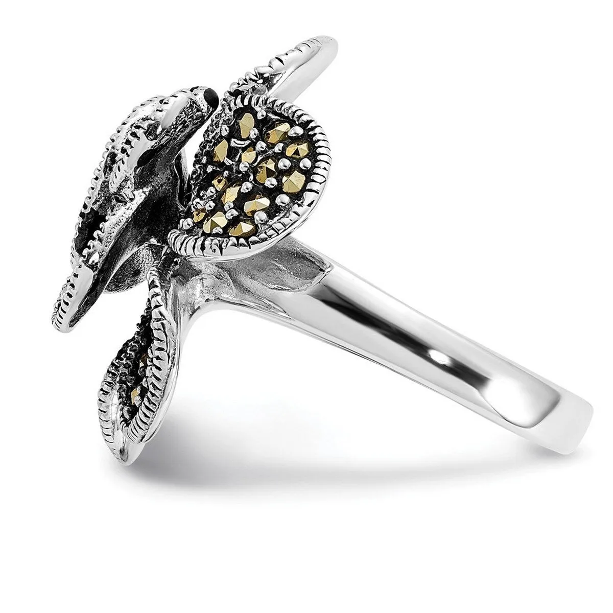 Curata 925 Sterling Silver 14mm Large Marcasite Flower Ring sold by Zulily product image thumbnail 5