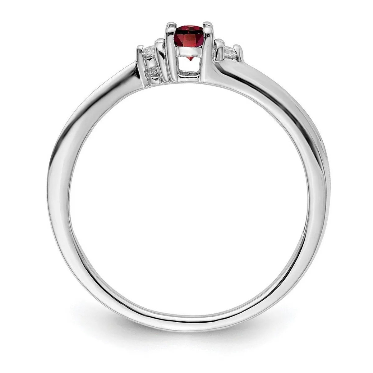 Curata 925 Sterling Silver Rhodium Plated Dainty Garnet Ring sold by Zulily product image thumbnail 2