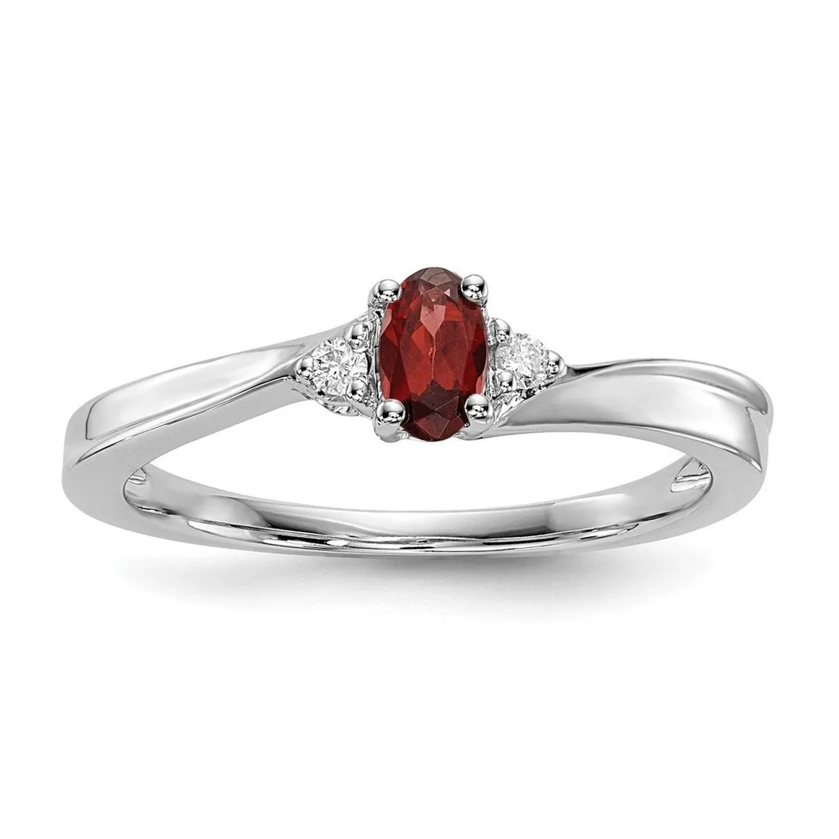 Curata 925 Sterling Silver Rhodium Plated Dainty Garnet Ring sold by Zulily product image thumbnail 5