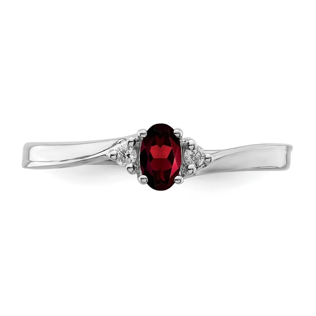 Curata 925 Sterling Silver Rhodium Plated Dainty Garnet Ring sold by Zulily