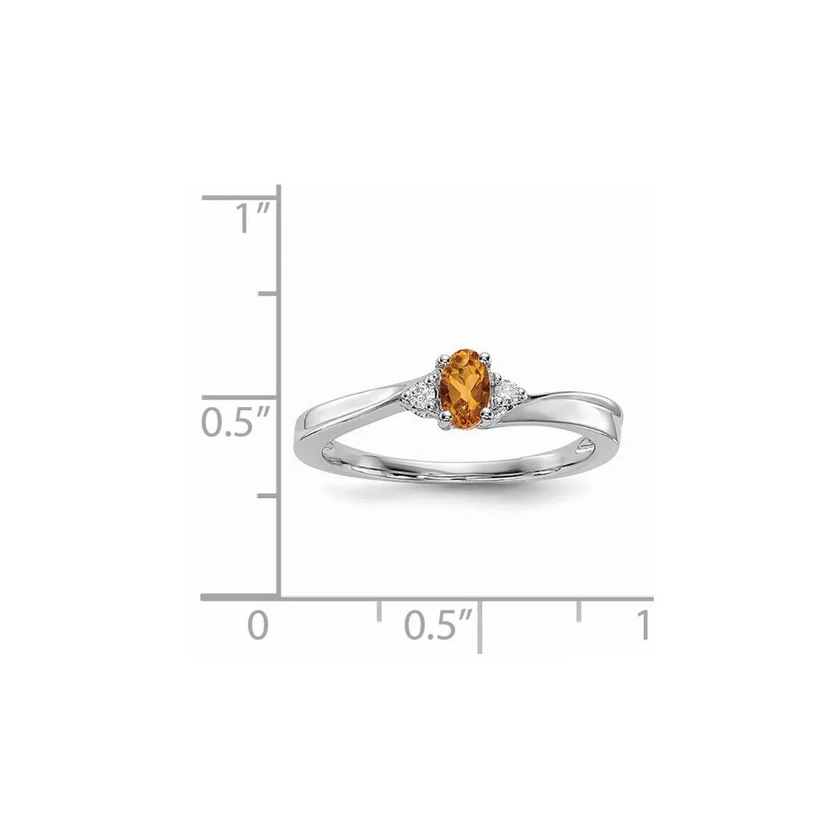 Curata 925 Sterling Silver Rhodium Plated Dainty Citrine Ring sold by Zulily product image thumbnail 3