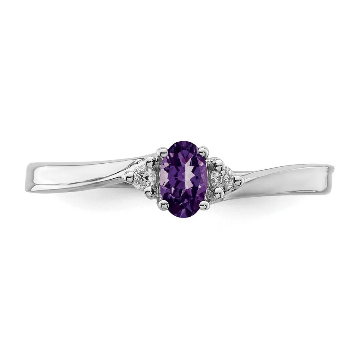 Curata 925 Sterling Silver Rhodium Plated Dainty Amethyst Ring sold by Zulily product image thumbnail 4