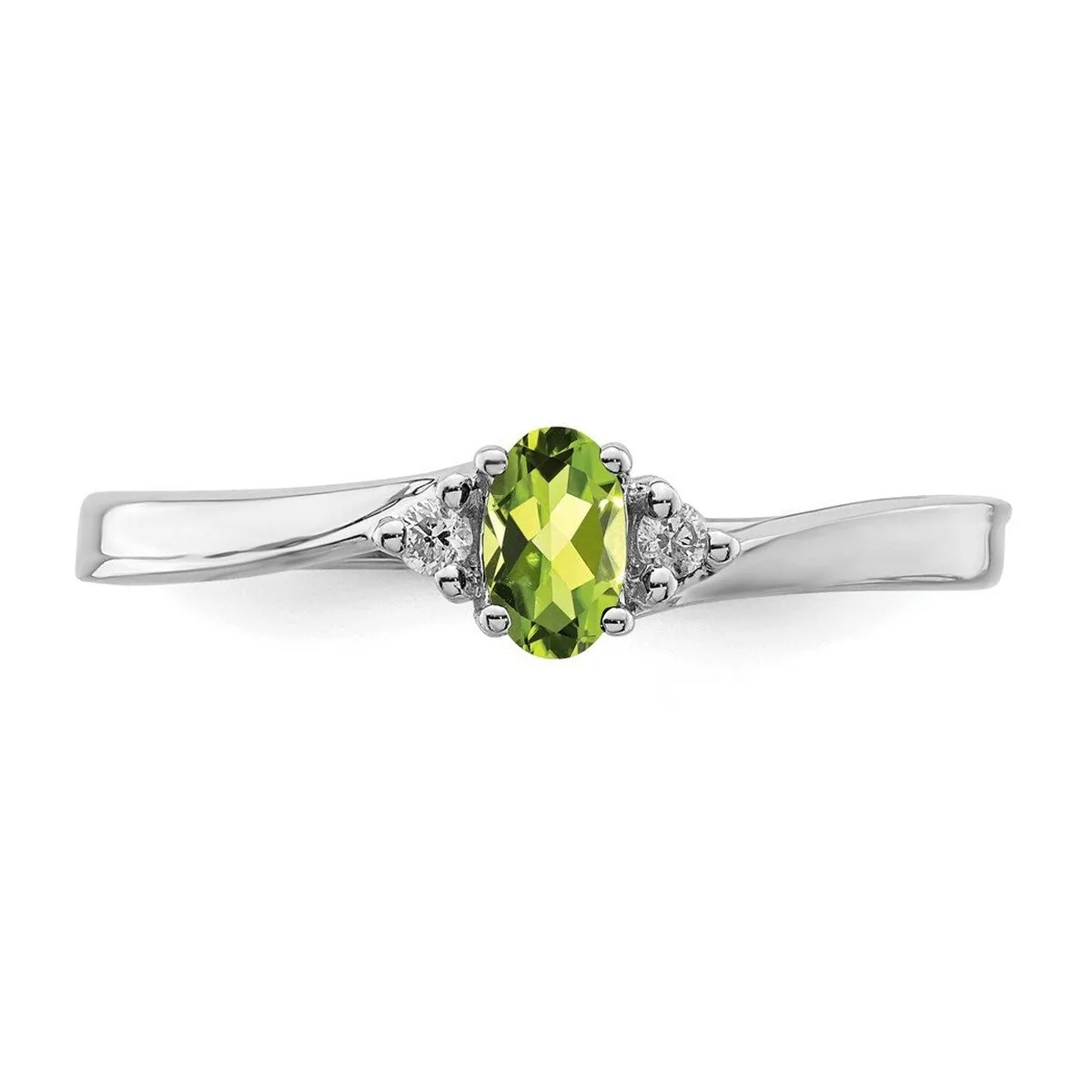 Curata 925 Sterling Silver Rhodium Plated Dainty Peridot Ring sold by Zulily product image thumbnail 4