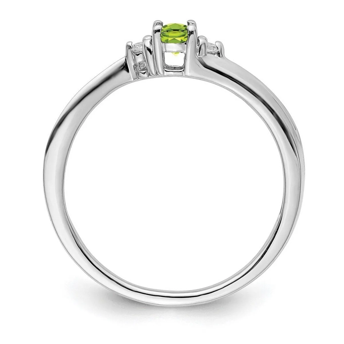 Curata 925 Sterling Silver Rhodium Plated Dainty Peridot Ring sold by Zulily product image thumbnail 5