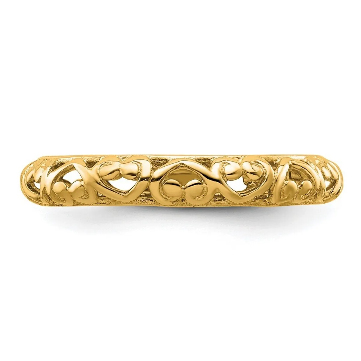 Curata 925 Sterling Silver Stackable Gold Plated Carved Ring sold by Zulily product image thumbnail 2