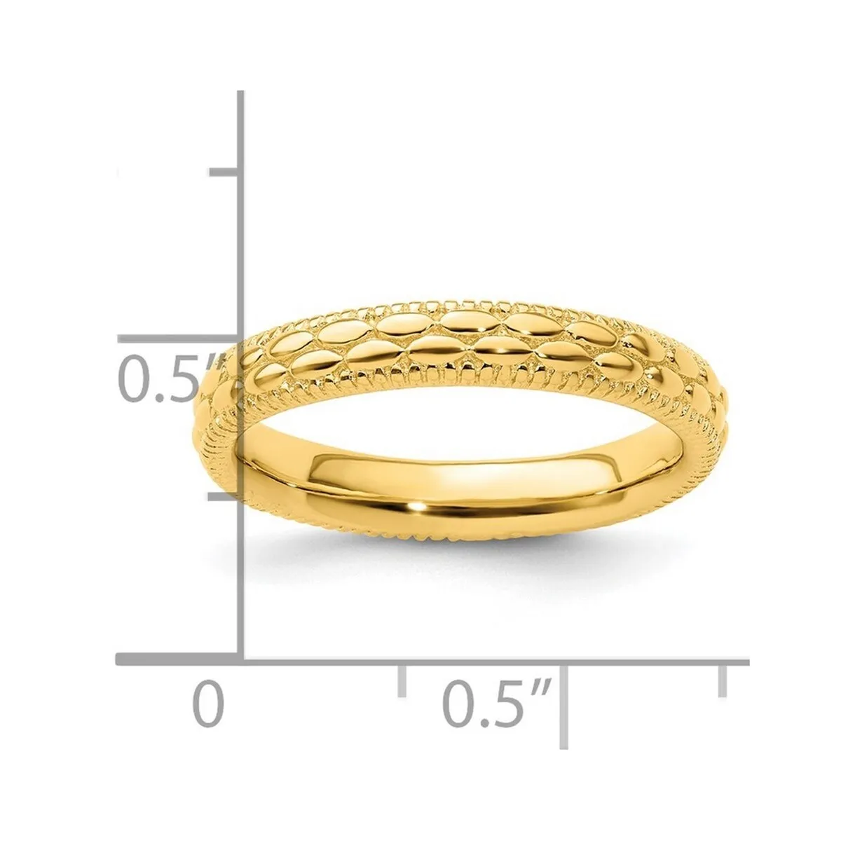 Curata 925 Sterling Silver Polished Stackable Gold Plated Patterned Ring sold by Zulily product image thumbnail 5