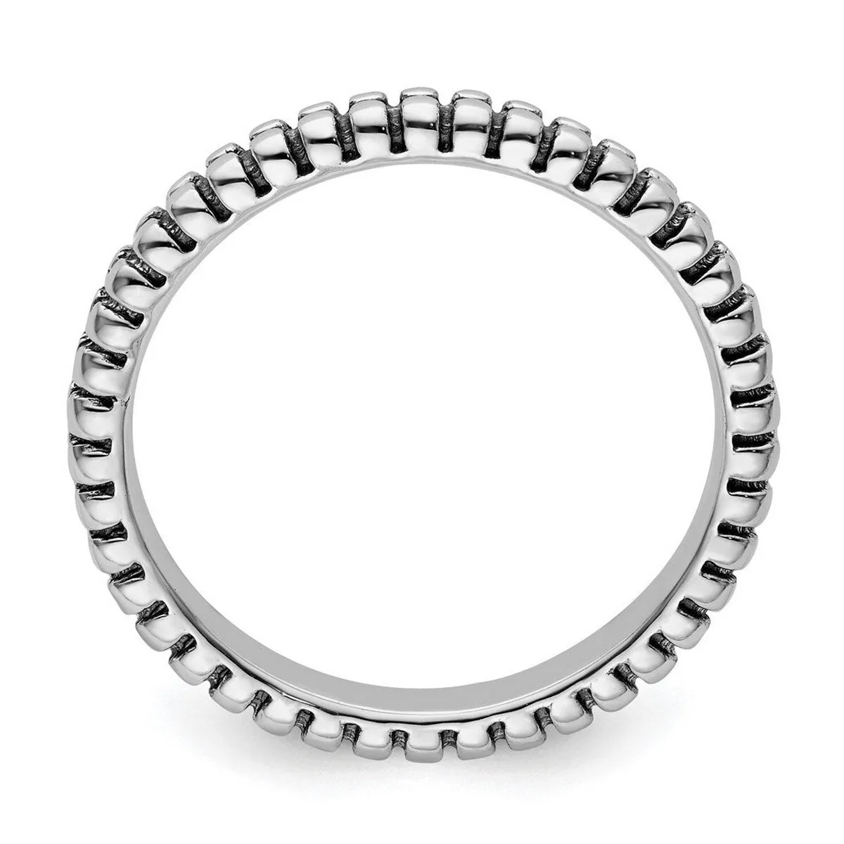 Curata 925 Sterling Silver Solid Polished Patterned Stackable Artisan Oxidized Artisan Oxidized Ring sold by Zulily product image thumbnail 4