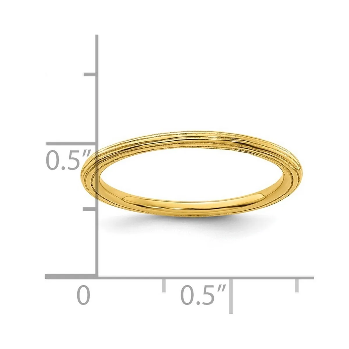 Curata 925 Sterling Silver Polished Patterned Stackable Gold Plated Step down Ring sold by Zulily product image thumbnail 4