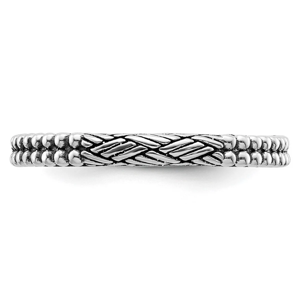 Curata 925 Sterling Silver Polished Stackable Patterned Artisan Oxidized Ring sold by Zulily product image thumbnail 5