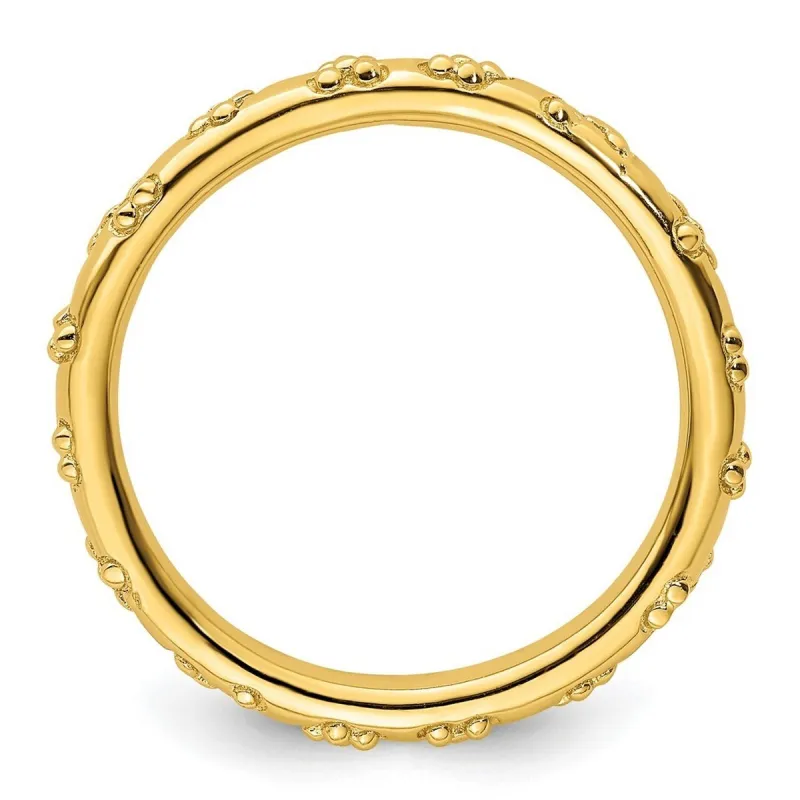 Curata 925 Sterling Silver Stackable Gold Plated Textured Ring sold by Zulily