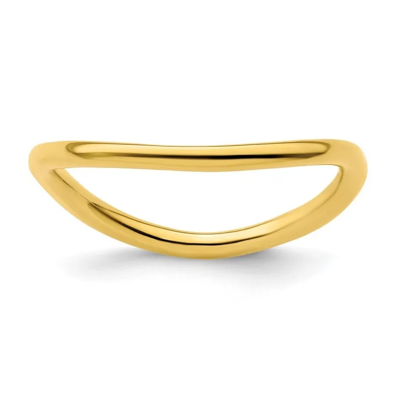 Curata 925 Sterling Silver Stackable Smooth Polished Gold Plated Wave Ring sold by Zulily