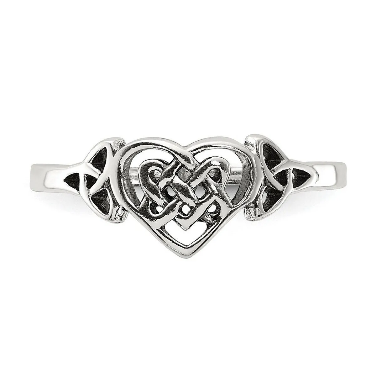 Curata 925 Sterling Silver Heart Celtic Knot Artisan Oxidized Ring sold by Zulily