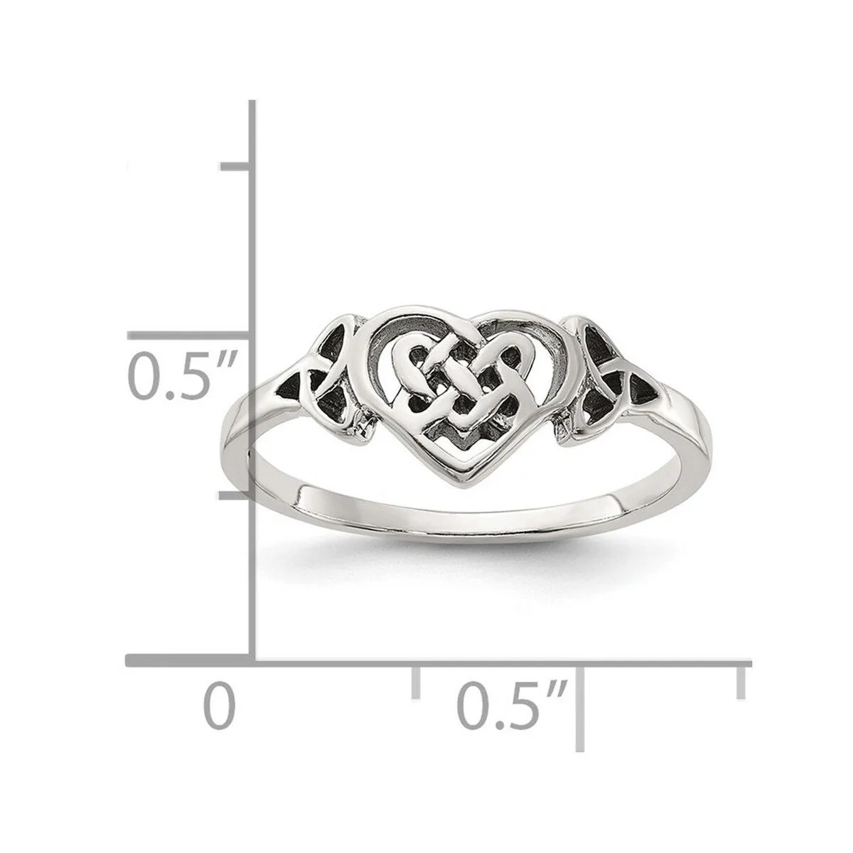Curata 925 Sterling Silver Heart Celtic Knot Artisan Oxidized Ring sold by Zulily product image thumbnail 4