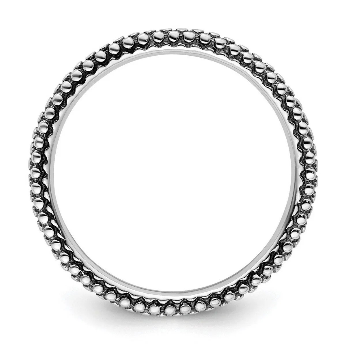 Curata 925 Sterling Silver Polished Textured Stackable Artisan Oxidized Artisan Oxidized Ring sold by Zulily product image thumbnail 4