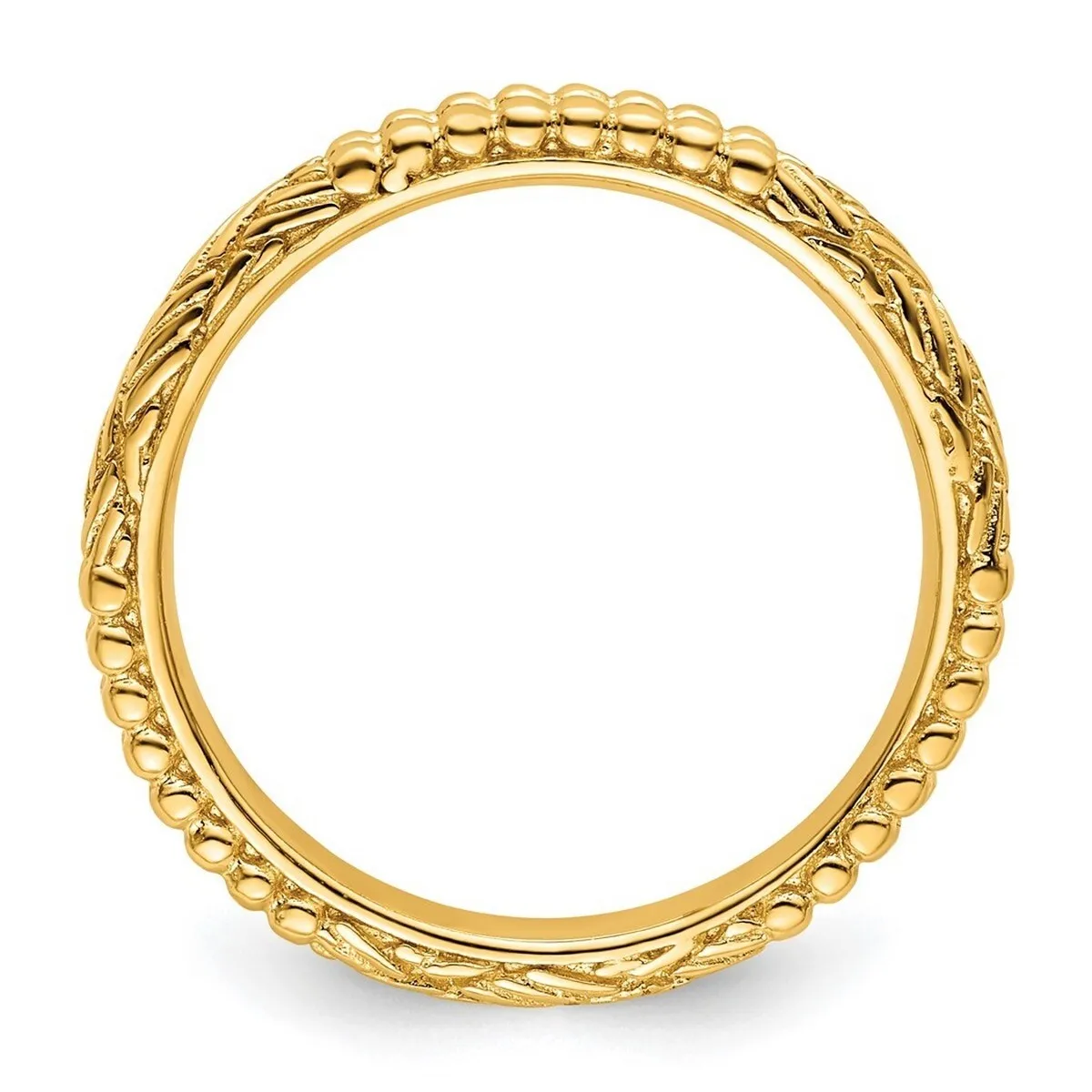 Curata 925 Sterling Silver Polished Stackable Gold Plated Patterned Ring sold by Zulily product image thumbnail 2