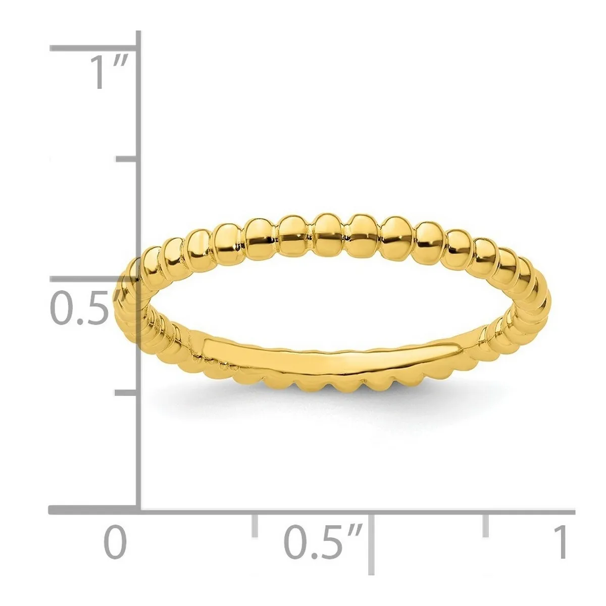 Curata 925 Sterling Silver Polished Patterned Stackable Gold Plated Beaded Ring sold by Zulily product image thumbnail 5