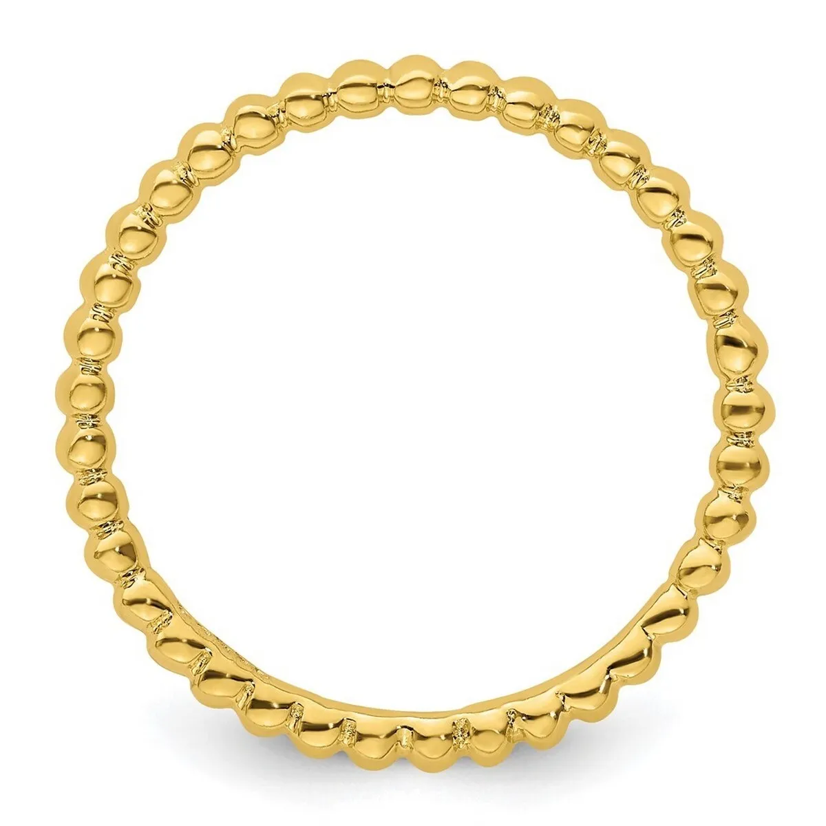 Curata 925 Sterling Silver Polished Patterned Stackable Gold Plated Beaded Ring sold by Zulily product image thumbnail 2