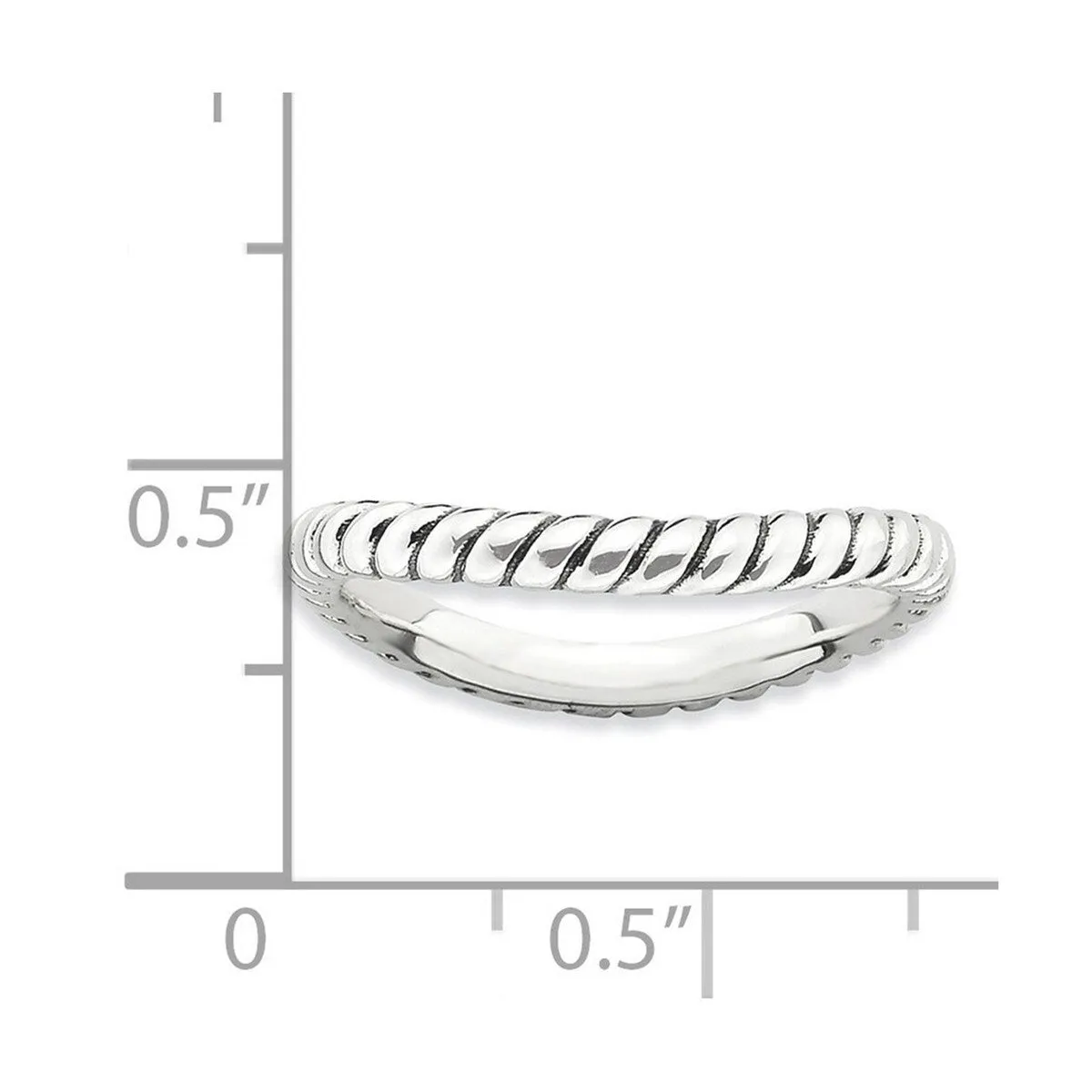 Curata 925 Sterling Silver Patterned Stackable Polished Wave Artisan Oxidized Ring sold by Zulily product image thumbnail 5