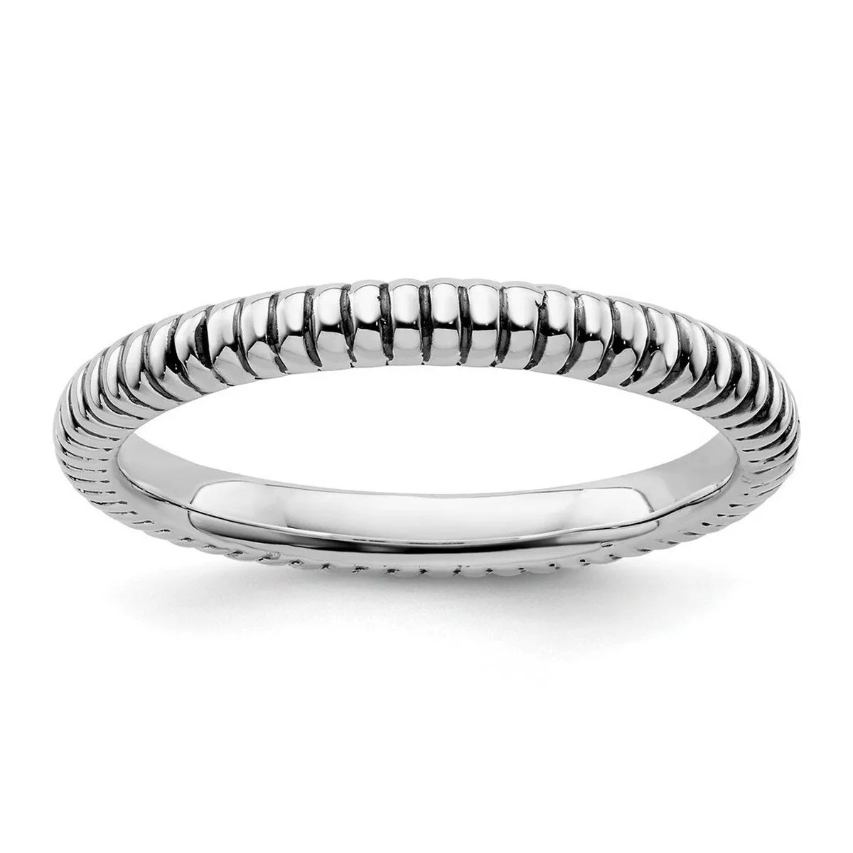 Curata 925 Sterling Silver Polished Patterned Stackable Artisan Oxidized Ring sold by Zulily product image thumbnail 2