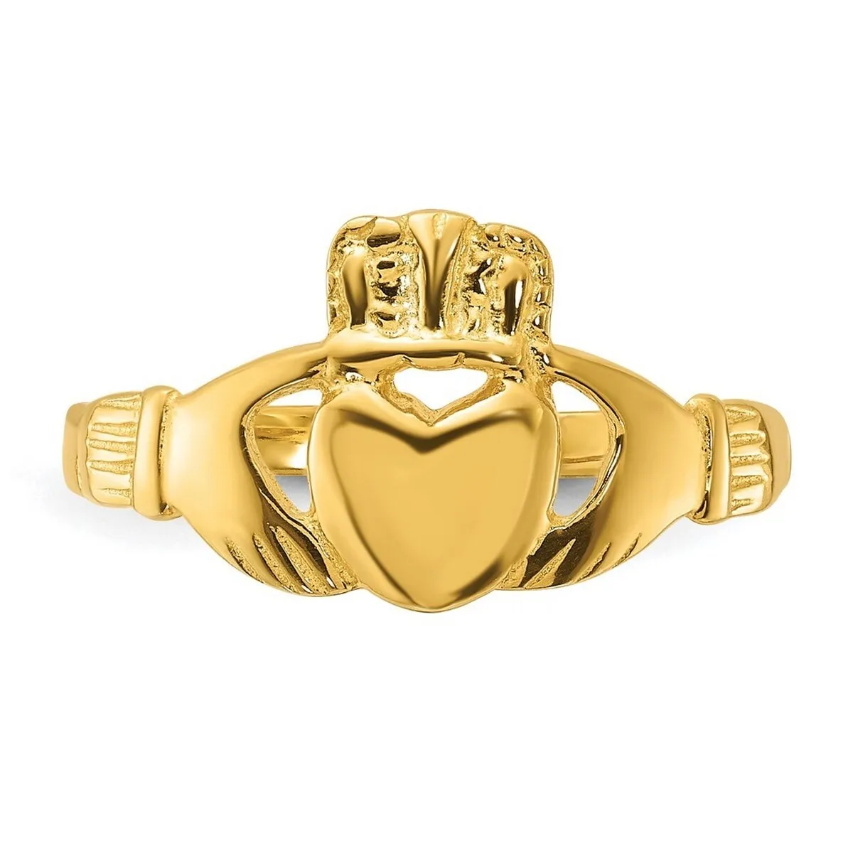 Curata 925 Sterling Silver Gold Tone Claddagh Celtic Trinity Knot Ring sold by Zulily