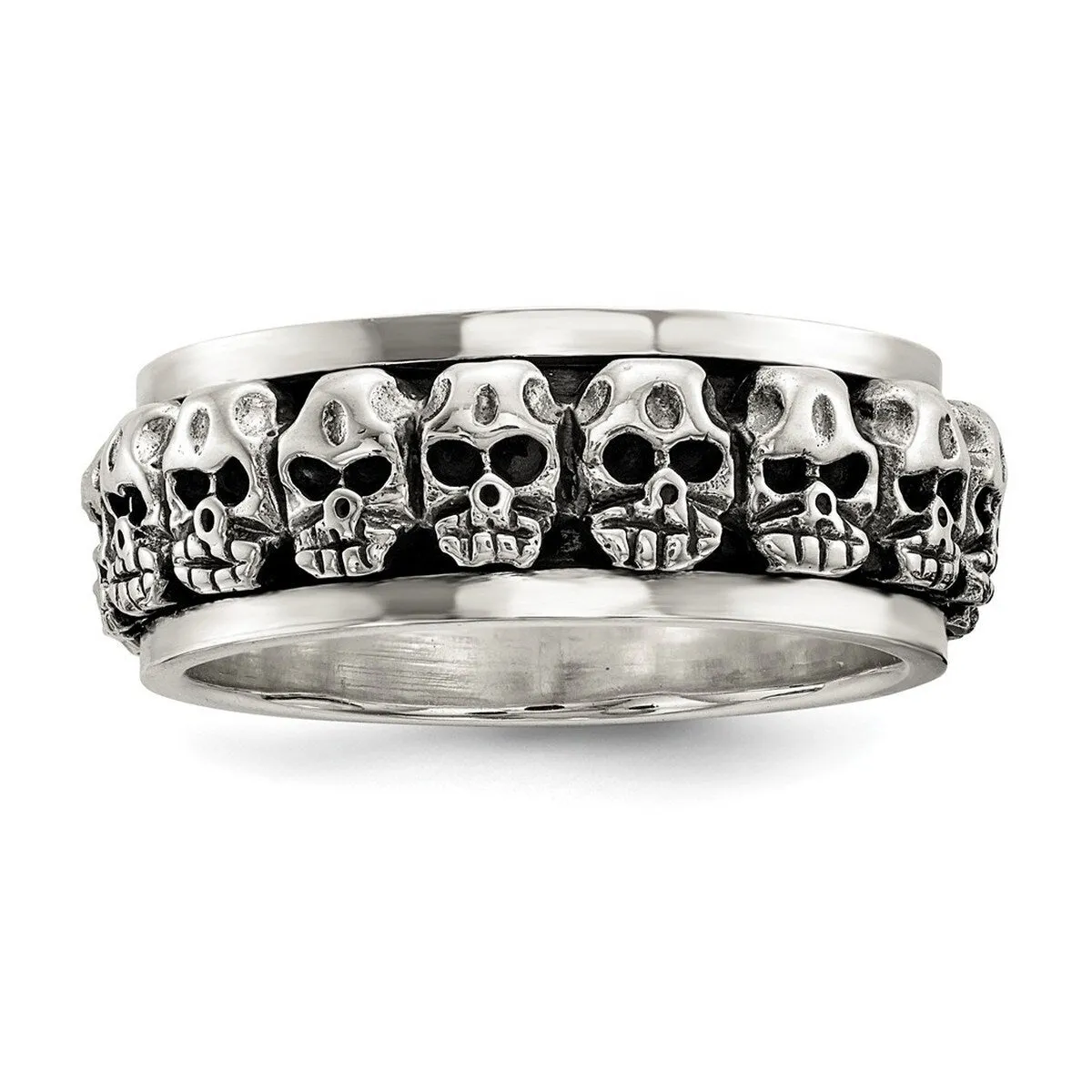 Curata 925 Sterling Silver Polished Spinning Center Skull Artisan Oxidized Ring sold by Zulily product image thumbnail 2